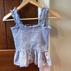 A blue and pink tank top